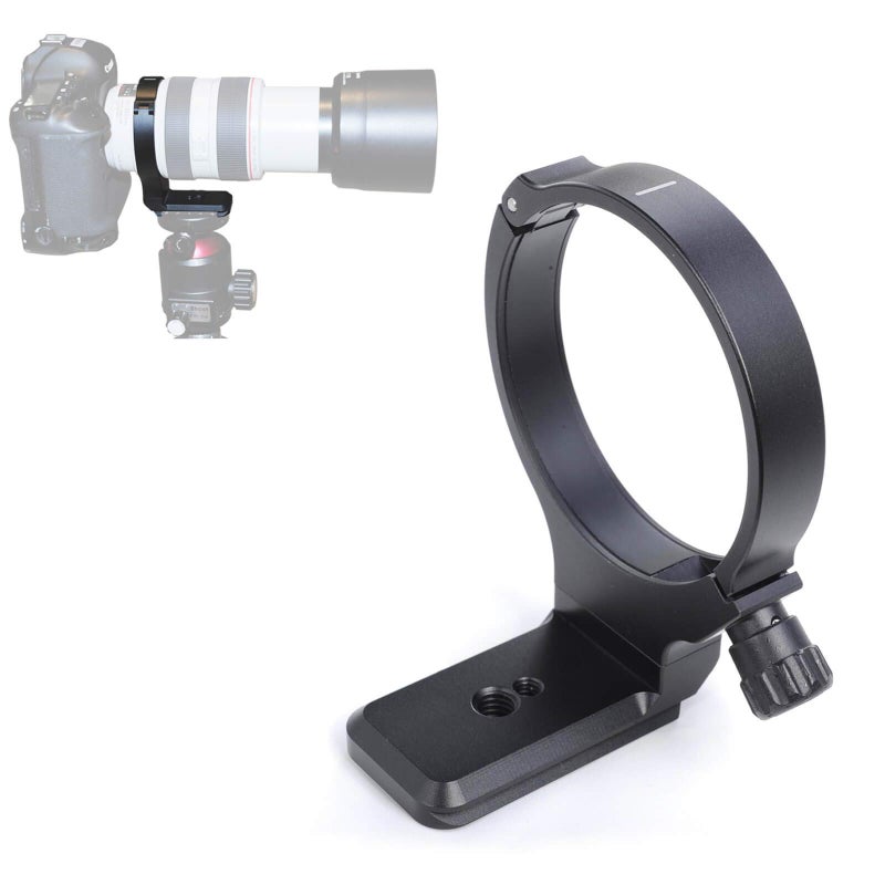 iShoot Tripod Mount Ring for Canon EF 28-300mm f/3.5-5.6L is USM, Lens Collar Support for Canon EF 70-300mm f/4-5.6L is USM CNC, CNC Machined, Aviation Aluminum, Bottom is Camera Quick Release Plate - Image 1